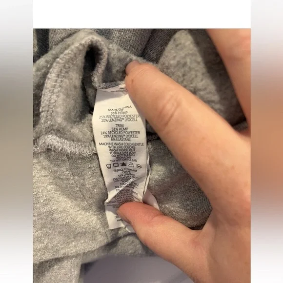 Women’s Prana Cozy Up Hemp Blend Crewneck Pullover Heather Gray Sweatshirt M - Picture 9 of 9